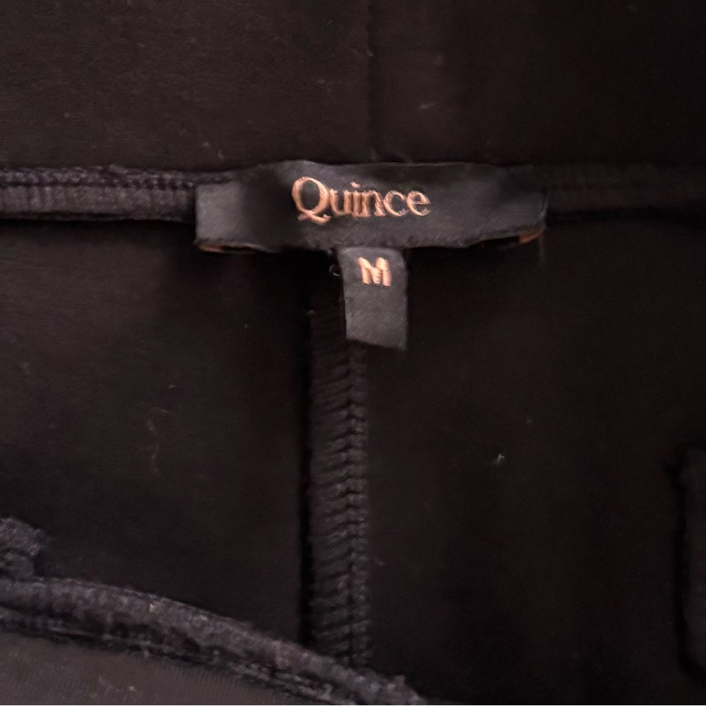 Quince Women's Ultra Stretch Ponte Bootcut Black Pants Petite - Picture 3 of 4